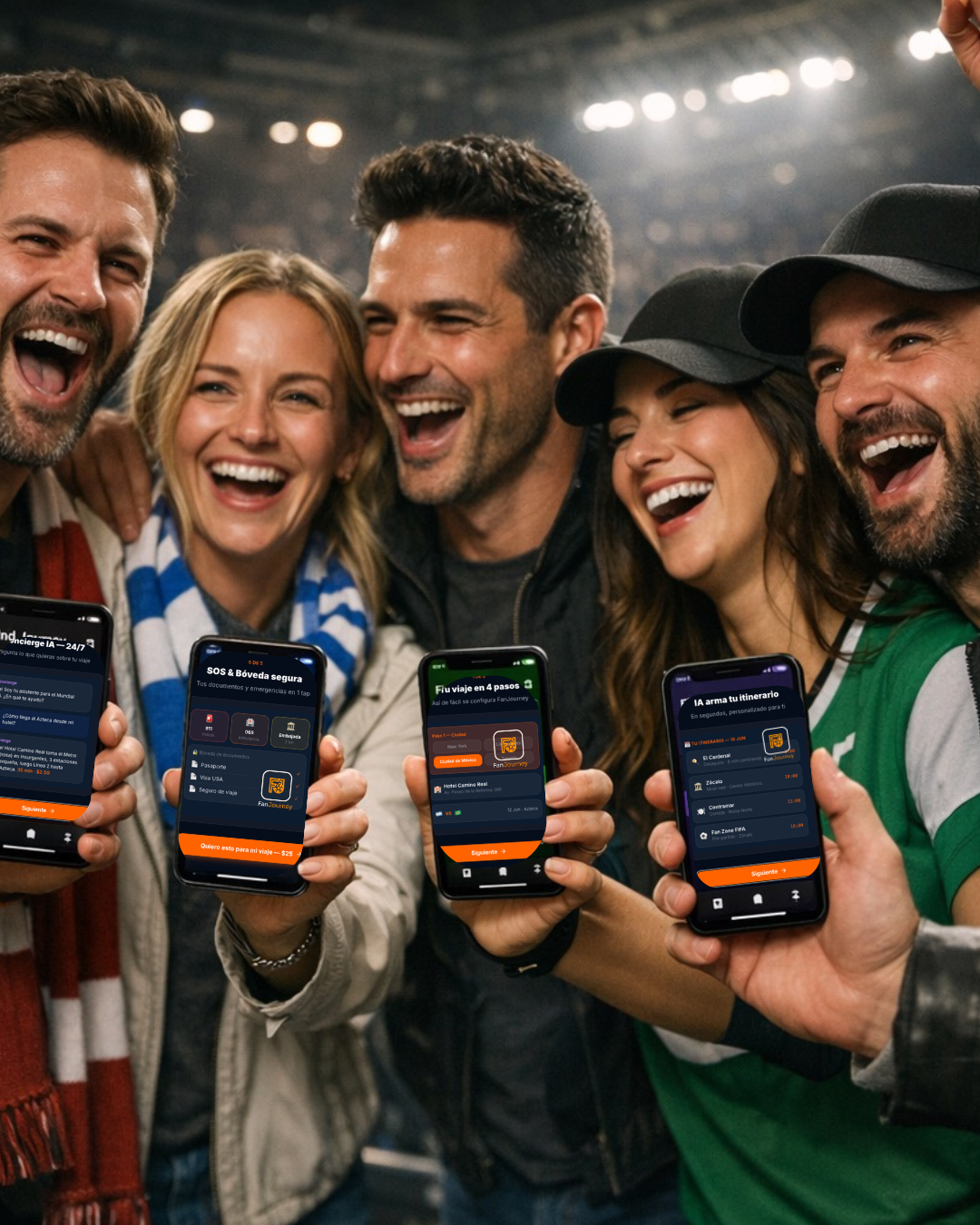 Fans en el estadio con FanJourney